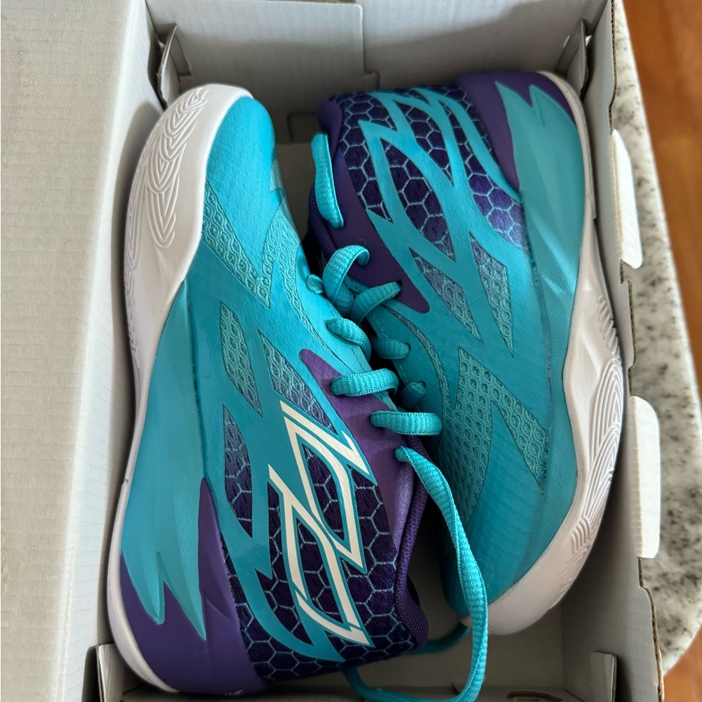 New Puma Kids 12 Lamelo Ball MB.02 Queen City Fade Basketball Shoes Team Violet